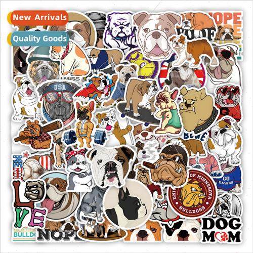50 Bulldog stickers cute puppy dog decorative drip cell phon