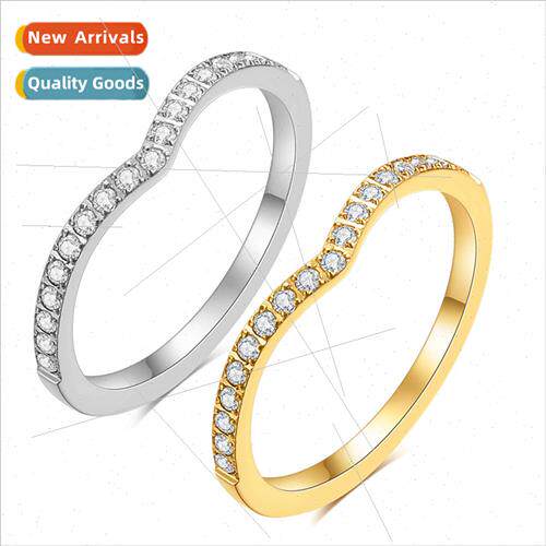 Stainless steel V-shaped word ring ins new fashion fine para