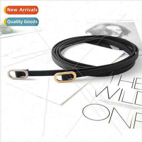 new Hole-less Belt Hole-free Thin Belt Long Shirt Dress Deco