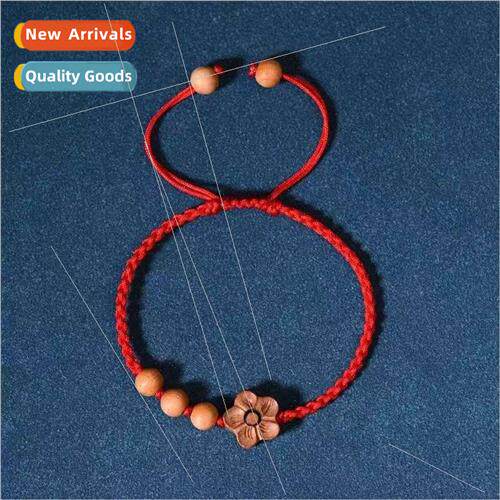 Mahogany Small Flower Bracelet Bracelet Handmade Braided Pea