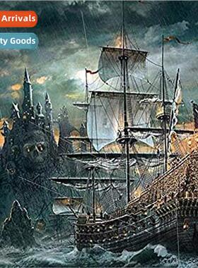 Cross Stch New DIY Pirate Ship Full Stch mple Handmade Threa