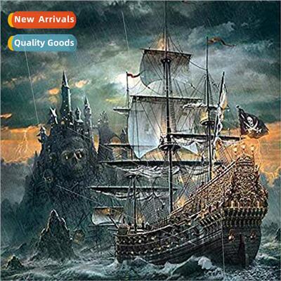 Cross Stch New DIY Pirate Ship Full Stch mple Handmade Threa