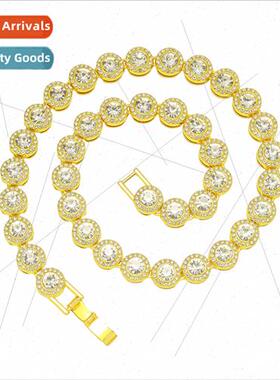 Hip hop round rhinestone necklace men set dance cool fashion