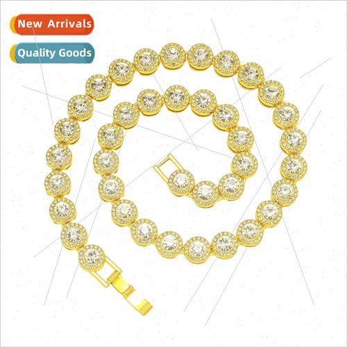 Hip hop round rhinestone necklace men set dance cool fashion