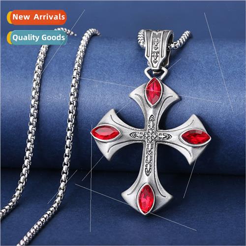 Vintage diamond encrusted cross pendant gothic dark personal