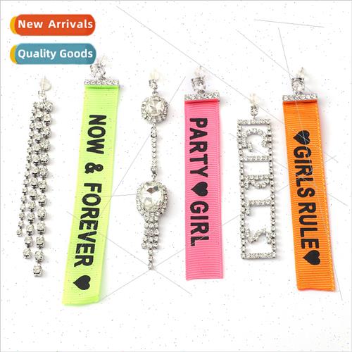 Colorful diamond tassel letter earrings women 2023 spring su