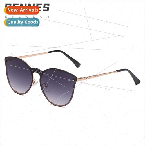 new nd one-piece gradient ocean piece sunglasses metal rimle