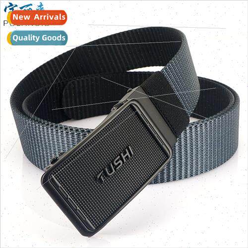 New rotating automatic buckle belt double-sided color nylon