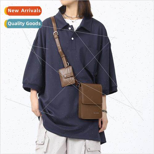New simple retro men PU shoulder bag hundred slanting should