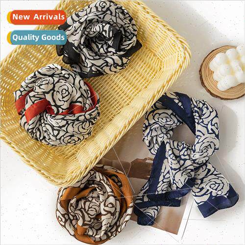 Korean Korean simulation silk scarf spring fall INS wind fas