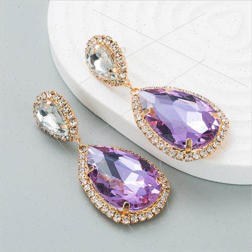 Europe fashion new shiny alloy diamond drop-shaped pendant e