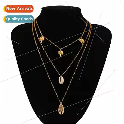 Europe fashion creative wild sea geometric pendant chain sim