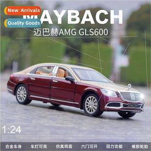 1:24 alloy Maybach GLS600 6-door blue light music boomerang