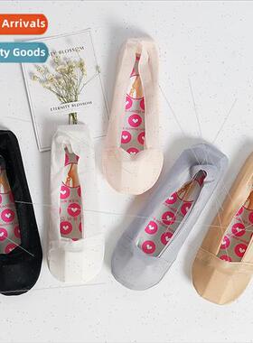 Spring summer ladies thin socks -slip silicone silk boat soc