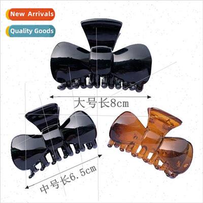 Small bow tie black hair scrunchie clip medium pc plastic ma