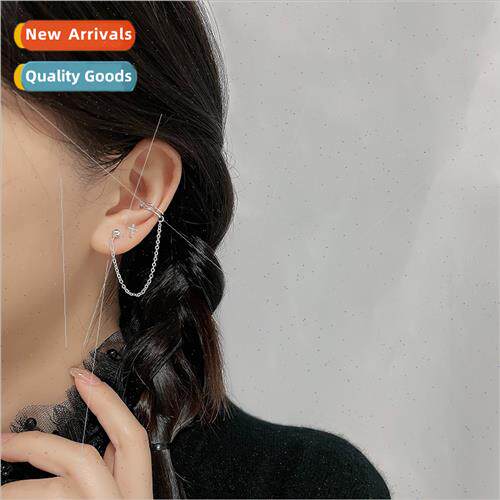 Cold wind line ear bone clip earrings creative asymmetric cr