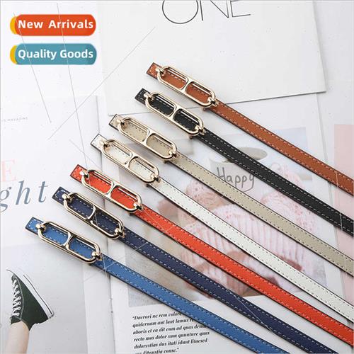 Korea simple ins press buckle thin belt female hundred summe