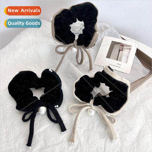 Autumn winter French sweet wool velvet hair ring large intes