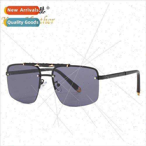 New square frame 10212 Europe men rimless sunglasses retro m
