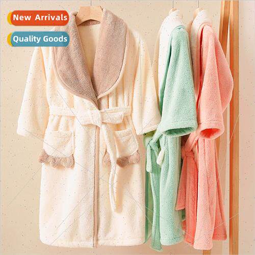 Childrens robe mens fall and winter warm 2022 girls bathrobe
