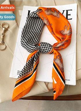 2021 imation silk Korean fashion square scarf female collarb