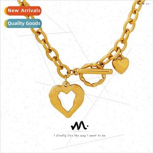 heart female ins collar necklace peach love France buckle