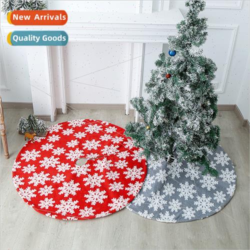 Christmas Jacquard Snowflake Tree Skirt Plush Christmas Tree