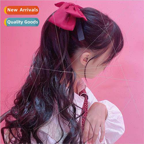 Ponytail wig female long hair bow wig ponytail long curly ha