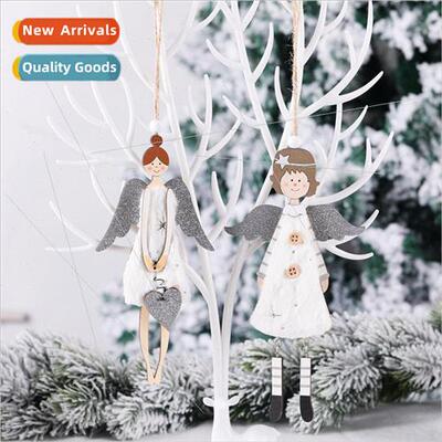 New plush wooden angel girl modeling pendant Christmas decor