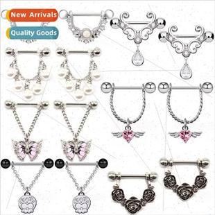 Ring Pearl Nails Europe Rose pple Butterfly Chain Wings