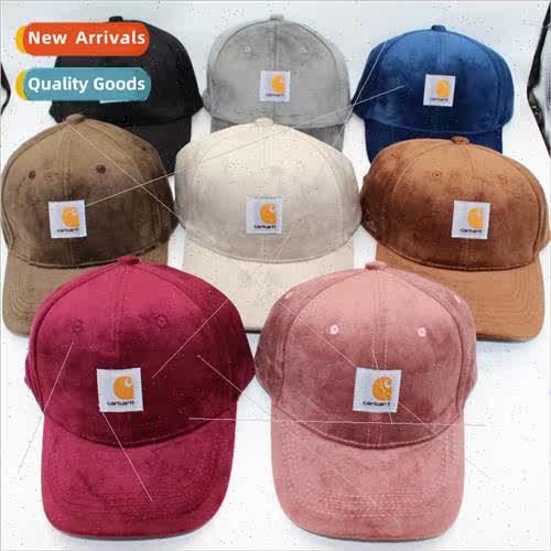 Hard top velvet short brim baseball cap men women fall winte