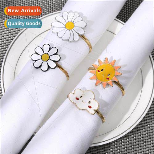 Western restaurant cute flowers cartoon napkin buckle fashio