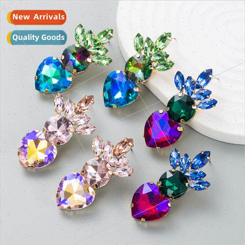 Europe ins Alloy rhinestone geometric earrings love female n