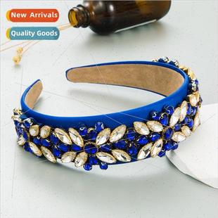 fashion inlaid glass Hair flowers Europe diamond super bands