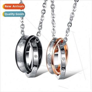 Men women Stainless necklaces niche ins tide pendant retro t