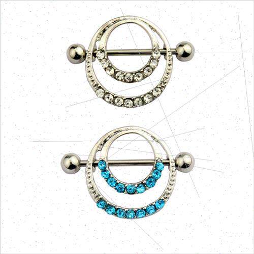Medical Steel Piercing Jewelry Tanium Steel Round Diamond En