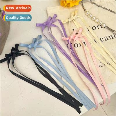 new bow ribbon tie hair clips female ribbon braided hair duc