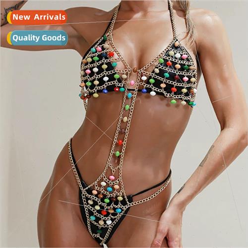 LH3634 Europevest sexy colorful crystal stone metal chain co