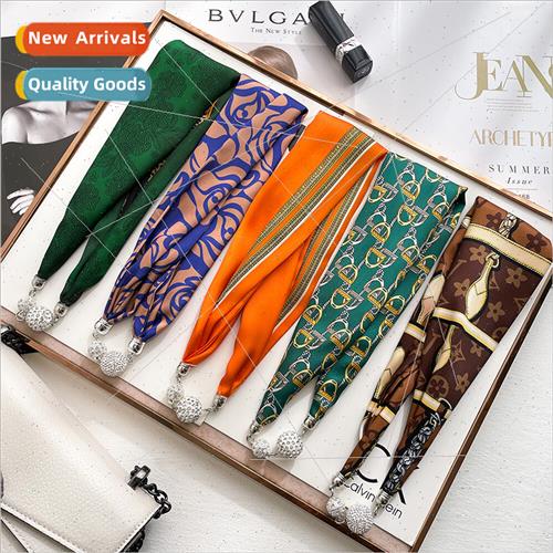 2022 Korean  new spring fall fashion necklace knot silk scar