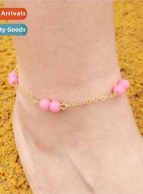 Europe simple fashion women handmade anklets creative rainbo