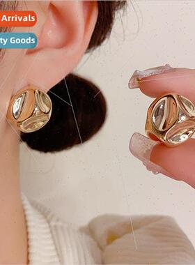 Korea retro bumpy sense metal earrings delicate small niche
