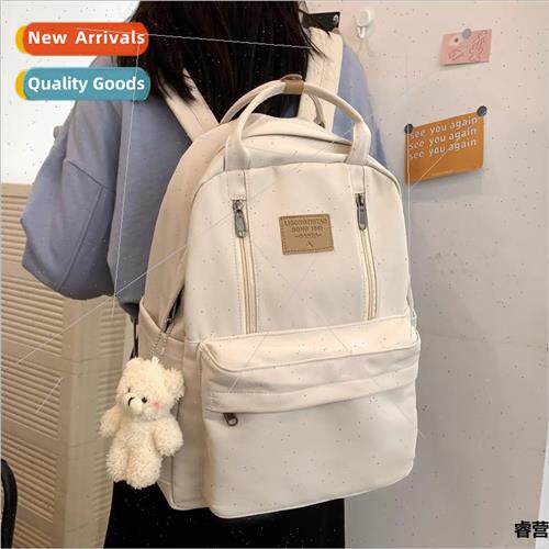 Schoolbag female simple sense niche large capacy shoulder ba