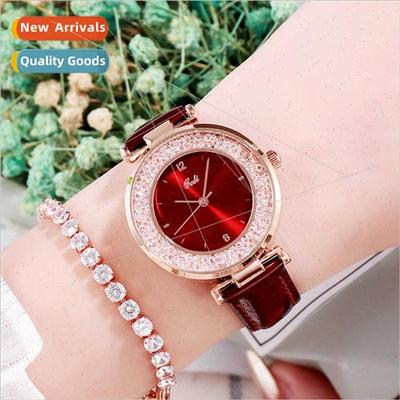 Student Belt Watch Korean Fashion Flow Rhinestone Ladies Wri