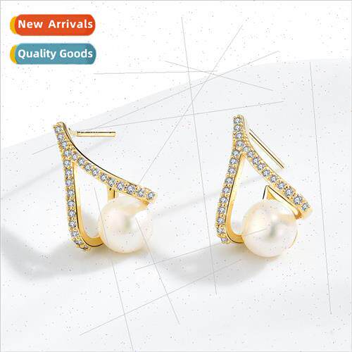 Summer new S925 silver earrings pin love earrings zirconia
