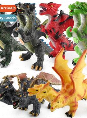 Large audible dinosaur toys soft rubber cotton filled two-he