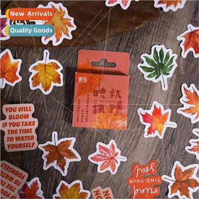 Autumn Wild Evening Maple Boxed Stickers Leaves DIY Handbook