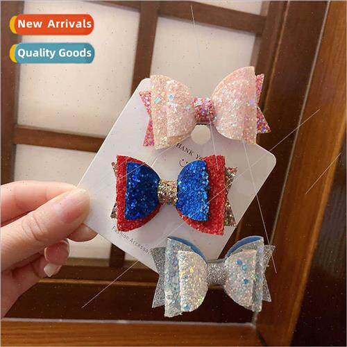 Ice Princess bow hair clips Korean children hair accessories