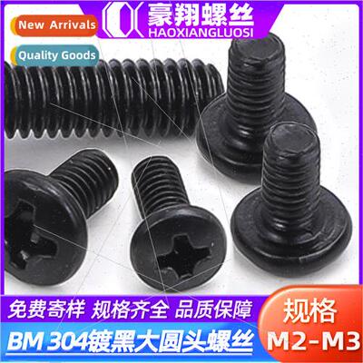 304 BM black-plated cross recessed round head machine screws