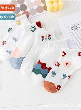 Socks womens boat socks spring and summer high-color combed