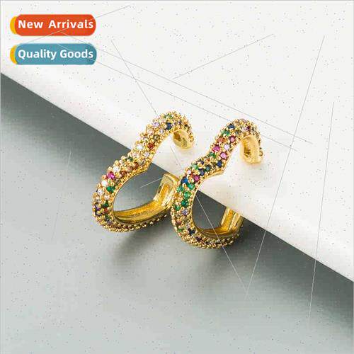 ins Europe fashion love heart shaped no ear hole ear clips c